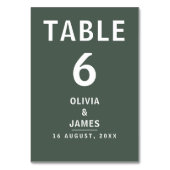 Donkergroen | Minimalistisch Scandi Modern Wedding Kaart (Voorkant)