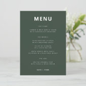 Donkergroen | Minimalistisch Scandi Modern Wedding Menu (Staand voorkant)