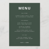 Donkergroen | Minimalistisch Scandi Modern Wedding Menu (Voorkant)