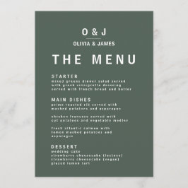 Donkergroen | Minimalistisch Scandi Modern Wedding Menu