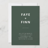 Donkergroen | Minimalistisch Scandi Modern Wedding Save The Date (Voorkant)
