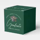  donkergroen modern afstudeerfeest bedankdoosjes (Voorkant Zijde)