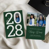 Donkergroen Modern Class Jaar van & Foto Afstudere Aankondiging