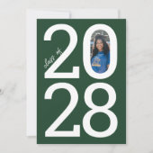 Donkergroen Modern Class Jaar van & Foto Afstudere Aankondiging (Voorkant)
