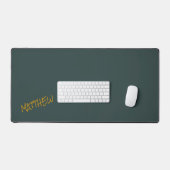 Donkergroen modern gouden belettering script bureaumat (Keyboard & Muis)