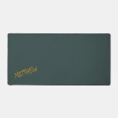 Donkergroen modern gouden belettering script bureaumat (Voorkant)