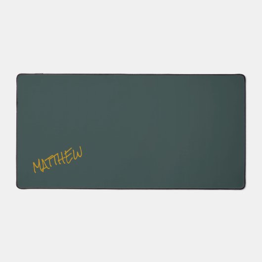 Donkergroen modern gouden belettering script bureaumat (Voorkant)