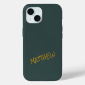 Donkergroen modern gouden belettering script Case-Mate iPhone case (Achterkant)