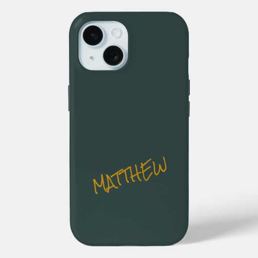Donkergroen modern gouden belettering script Case-Mate iPhone case (Achterkant)
