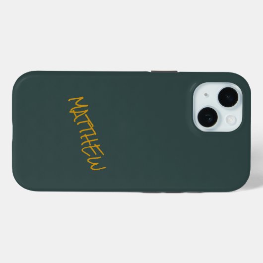 Donkergroen modern gouden belettering script Case-Mate iPhone case (Achterkant (horizontaal))
