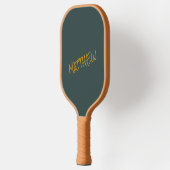 Donkergroen modern gouden belettering script pickleball paddle (Links)
