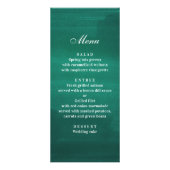 Donkergroen modern huwelijksdiner. Menu Smaragd (Voorkant)