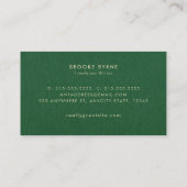 Donkergroen Modern Minimalistisch Professioneel Visitekaartje (Achterkant)