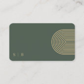 Donkergroen Modern Monogram QR-code sociale media Visitekaartje (Voorkant)