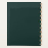 Donkergroen Modern Script Monogram Naam Planner (Achterkant)