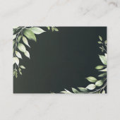 Donkergroen Moderne Groene Bladeren Trouwdetails Informatiekaartje (Achterkant)