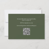 donkergroen mos met esdoornbladeren accent QR-code RSVP Kaartje (Achterkant)