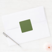 Donkergroen Olijf Vierkante Sticker (Envelop)