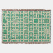 Donkergroen op beige Welsh Tapestry Pattern Blanke Deken (Voorkant)