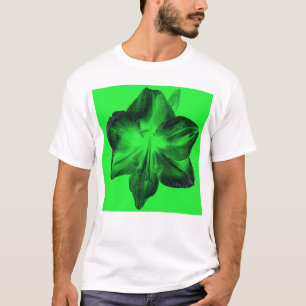 Donkergroen op lichtgroene amaryllis t-shirt