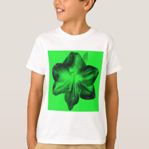 Donkergroen op lichtgroene amaryllis t-shirt