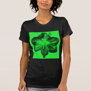 Donkergroen op lichtgroene amaryllis t-shirt