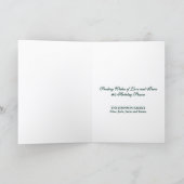 Donkergroen  Ornament Kerst Feestdagen Kaart (Binnen)