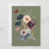 Donkergroen Ovaal Bloemen Lijst Vrijgezellenfeest Kaart (Achterkant)