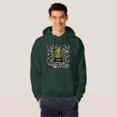 Donkergroen Pacman Hoodie (Voorkant volledig)