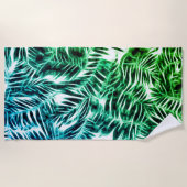 Donkergroen palmpatpatroon, oerwoud thema 2 strandlaken (Voorkant)