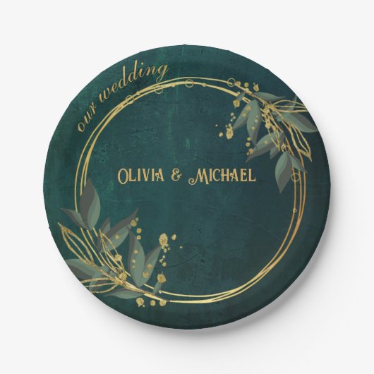  donkergroen papieren bordje (Voorkant)
