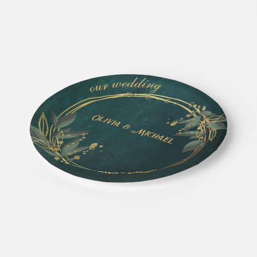 donkergroen papieren bordje (Gekanteld)