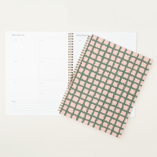  donkergroen pastroze patroon planner (Display)