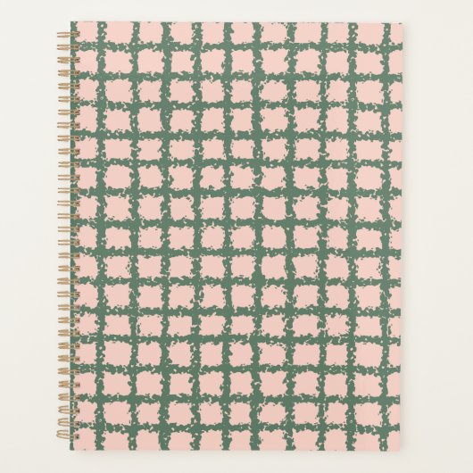  donkergroen pastroze patroon planner (Voorkant)