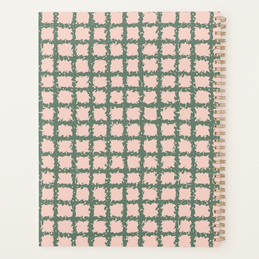  donkergroen pastroze patroon planner (Achterkant)