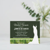 donkergroen patroon uitnodiging briefkaart (Staand voorkant)