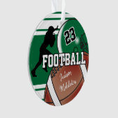 Donkergroen Personaliseer Football Ornament (voorkant)