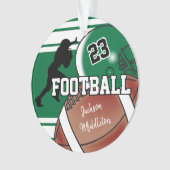 Donkergroen Personaliseer Football Ornament (voorkant)
