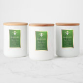 Donkergroen productlabel goud frame logo monogram voedselcontainer etiket (Flessen)