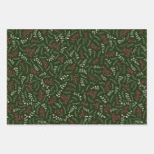 Donkergroen rood snijpatroon inpakpapier vel (Voorkant 2)