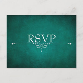 Donkergroen RSVP-Briefkaart met keuze uit maaltijd Uitnodiging Briefkaart