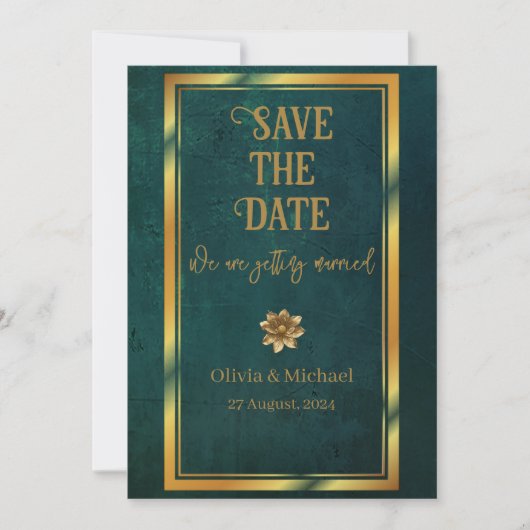donkergroen save the date (Voorkant)