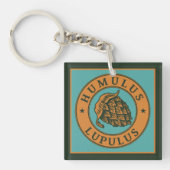 donkergroen Sinaasappel bruin hop bier inkt kunst Sleutelhanger (voorkant)