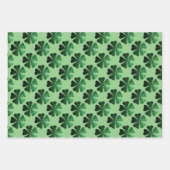 Donkergroen sparkly Shamrock patroon op salie groe Inpakpapier Vel (Voorkant 2)