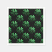 Donkergroen sprankelend Shamrock patroon op zwart Servet (Voorkant)