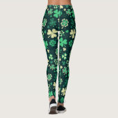 Donkergroen St Patrick met geluk shamrock patroon Leggings (Achterkant)