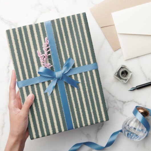 Donkergroen Strepen Inpakpapier (Geschenken)