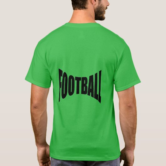 Donkergroen T-shirt met klaver man FOOTBALL (Achterkant)