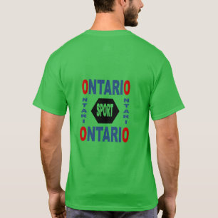 Donkergroen T-shirt met klaver, mannenrug ONTARIO