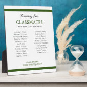 Donkergroen ter nagedachtenis aan onze klasgenoten fotoplaat (Zijkant)